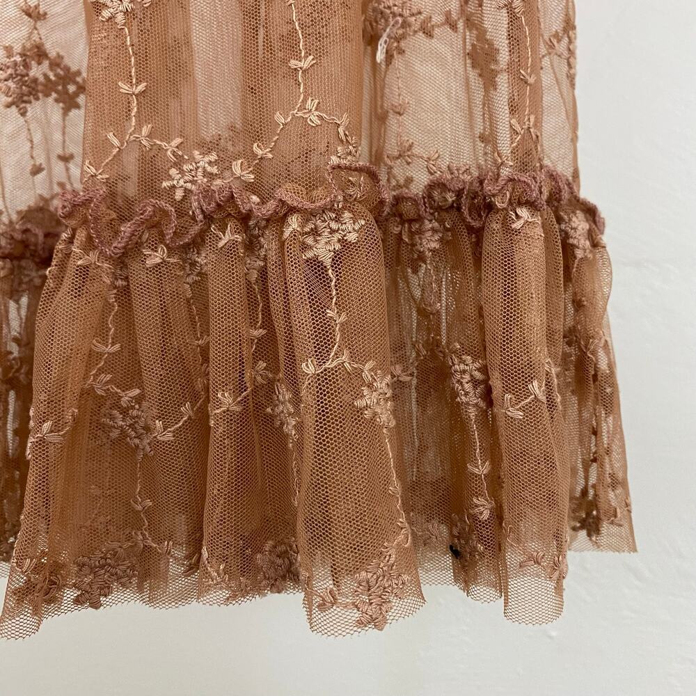 Free People Intimately Lace Connections Skirt - Copper - Size Small - Picture 8 of 10